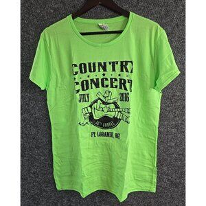 2016 Country Music Concert Tshirt XL July Ft Laramie OH Bright Green